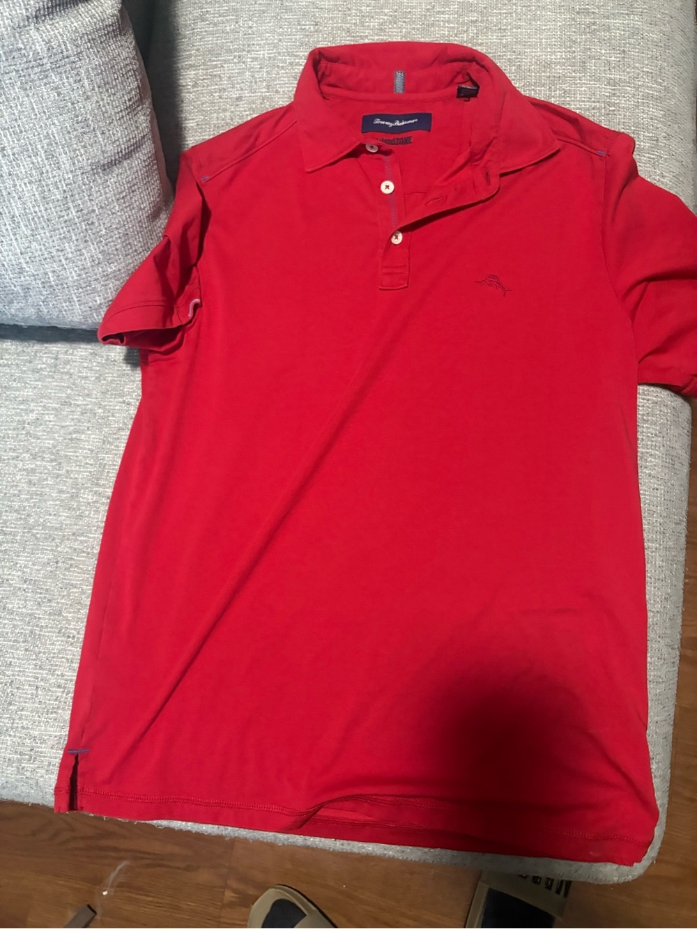 Tommy Bahama Red Men’s Polo with Subtle Embroidery